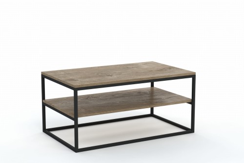 STOLIK KAWOWY LOFT Z PÓŁKĄ