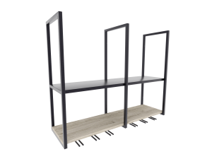 RESA - Półka wisząca industrialna z uchwytami na kieliszki